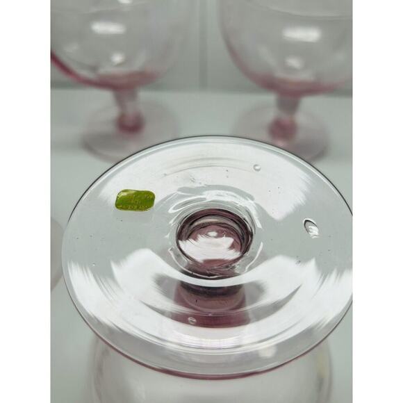 6 Vintage Blush Pink Depression Glass Champagne Sundae Sherbet Coupe Made Mexico - Picture 7 of 9